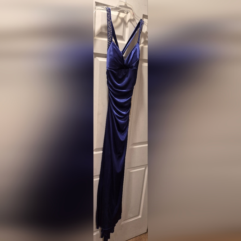 Elegant Blue Satin Gown